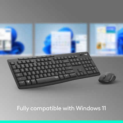 Logitech MK295 Silent Wireless Mouse & Keyboard Combo with SilentTouch Technology, Full Numpad, Advanced Optical Tracking, Lag-Free Wireless, 90% Less Noise - Black - Unboxify
