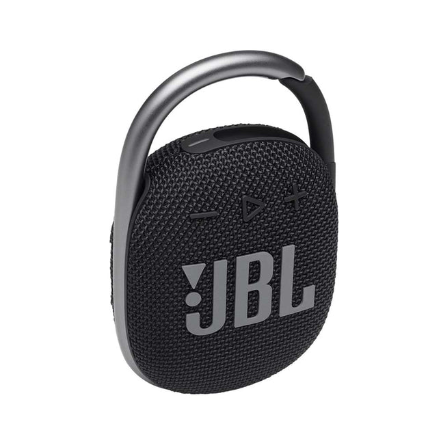 JBL Clip 4, Wireless Ultra Portable Bluetooth Speaker, Pro Sound, Integrated Carabiner, Vibrant Colors with Rugged Fabric Design, Dust & Waterproof, Type C (Without Mic, Black)