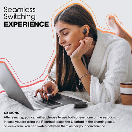 Infinity Swing 350 Bluetooth Truly Wireless in Ear Earbuds with mic