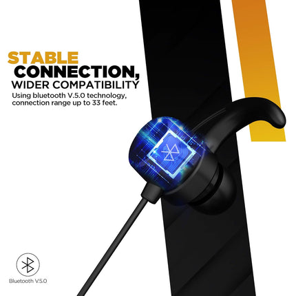 Nu Republic Cosmo X3 Vibro Wireless Bluetooth in Ear Neckband Earphone with Mic (Black)