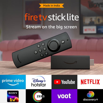 Fire TV Stick Lite with Alexa Voice Remote Lite | Stream HD Quality Video | No power and volume buttons