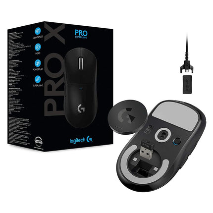 Logitech G PRO X Superlight Wireless USB Gaming Mouse, Ultra Lightweight 63 g, Hero 25K Sensor, 25, 600 DPI, 5 Programmable Buttons, Long Battery Life, for Esports, Compatible with PC/Mac-Black - Unboxify