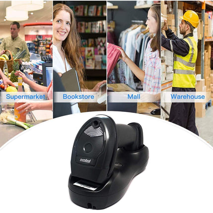 Zebra LI4278 Cordless Handheld 1D Barcode Scanner Bluetooth Black Imager with Cradle and USB Cord Screen Code Reader, Black (LI4278-TRBU0100ZY) - Unboxify