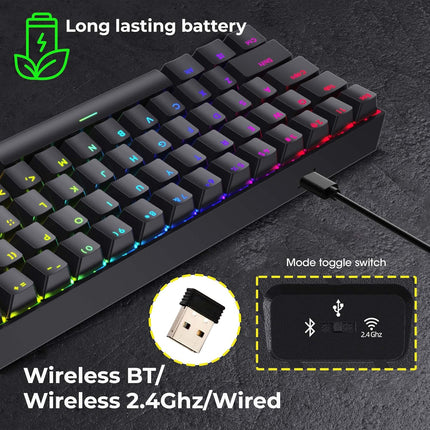 Zebronics ZEB-MAX NINJA 61 keys wireless mechanical keyboard - Unboxify
