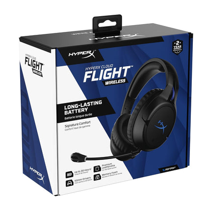 HyperX Cloud Flight-Wireless Gaming Headset for Ps5&Ps4,Up to 30-Hour Battery,Memory Foam Ear Cushions&Premium Leatherette,Noise-Cancelling Microphone with Led Mic Mute. (4P5H6Aa),Over Ear,Black