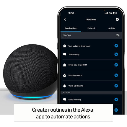 Amazon Echo Dot (5th Gen) | Smart speaker with vibrant sound, Motion Detection, Temperature Sensor, Alexa and Bluetooth
