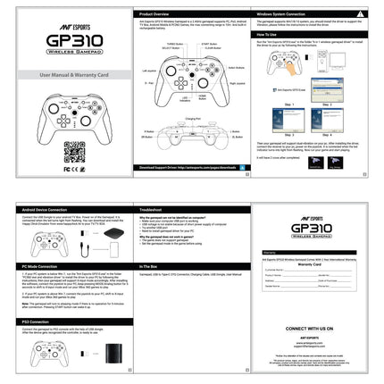 Ant Esports GP110 Wired Gamepad, Compatible for PC & Laptop Computer (Windows 10/8 /7) / PS3 / Android