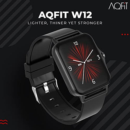 AQFIT W12 Smartwatch IP68 Water Resistant | 1.69” Full Touch Screen Display | Up to 7 Days of Battery Life | Integrated Health Check | 5.0 Bluetooth | for Men and Women(Black)