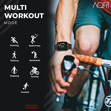AQFIT W12 Smartwatch IP68 Water Resistant | 1.69” Full Touch Screen Display | Up to 7 Days of Battery Life | Integrated Health Check | 5.0 Bluetooth | for Men and Women(Black)