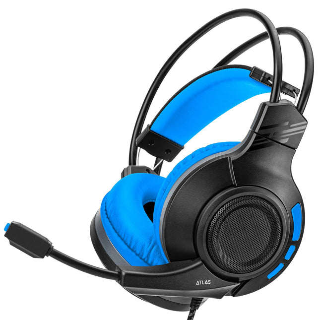Nitho Atlas Gaming Headset with Microphone, Over-Ear Stereo Headphones for Xbox Series X|S, Xbox One, PS5, PS4, Nintendo Switch, PC, Mobile, 3.5 mm Audio Jack, 50 mm Drivers - Blue