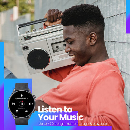 Amazfit GTR 3 Pro Smart Watch with BT Phone Calls, Blood Pressure Monitoring, 1.45 AMOLED Display, 24/7 Heart Rate Tracking, Alexa, GPS, WiFi, 12-Day Battery Life, 150 Sports Modes (Infinite Black)