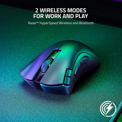 Razer Bluetooth DeathAdder V2 X Hyper Speed: Award-Winning Ergonomic Design with 16000 DPI - Ultra-Fast Hyper Speed Wireless Ergonomic Gaming Mouse - 235hr Battery Life - RZ01-04130100-R3A1, Black