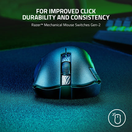Razer Bluetooth DeathAdder V2 X Hyper Speed: Award-Winning Ergonomic Design with 16000 DPI - Ultra-Fast Hyper Speed Wireless Ergonomic Gaming Mouse - 235hr Battery Life - RZ01-04130100-R3A1, Black