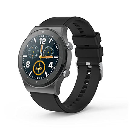 Pebble Revo Smartwatch, 1.3"(3.3cm) HD Touchscreen, Bluetooth Calling, Smart Watch with Rolling UI & Dual Button Technology, Spo2, Heart Rate & Temperature Monitoring (Black), (PFB13 Charcoal Black) - Unboxify