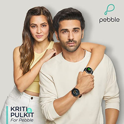 Pebble Revo Smartwatch, 1.3"(3.3cm) HD Touchscreen, Bluetooth Calling, Smart Watch with Rolling UI & Dual Button Technology, Spo2, Heart Rate & Temperature Monitoring (Black), (PFB13 Charcoal Black) - Unboxify