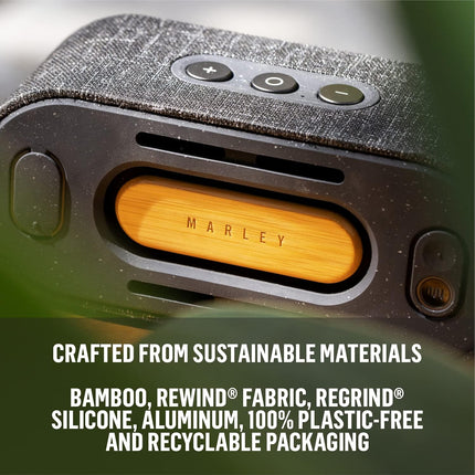 House of Marley Get Together 2 Mini: Portable Speaker with Wireless Bluetooth Connectivity, 15 Hours of Playtime and Sustainable Materials, Signature Black