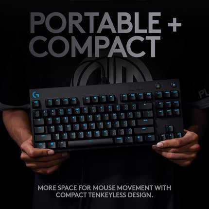 Logitech G PRO Mechanical Gaming Keyboard, Ultra Portable Tenkeyless Design, Detachable Micro USB Cable, 16.8 Million Color LIGHTSYNC RGB Backlit Keys,Black
