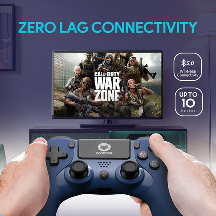 EvoFox Elite Play ps4 controller dualshock 4, iPad & iPhones | Bluetooth 5 | Dual Vibration | 6 Axis Gyro Sensor | 10 Hours of Game Play | Touch Panel | Built in Speaker | 3.5 mm Headset Port