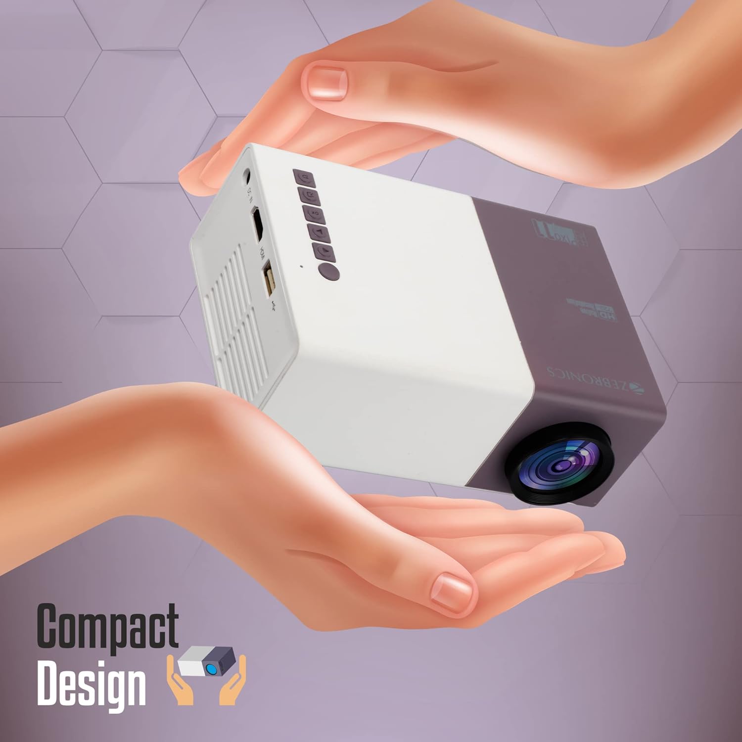 Mini Projectore Zebronics Zebronics Pixaplay 11 Portable LED Projector with FHD 1080p Support ...