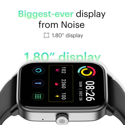 Noise ColorFit Pro 4 Max 1.8" Biggest Display, Bluetooth Calling Smart Watch, Built.in Alexa, 100 Sports Modes, Detection, Health & Productivity Suite (Jet Black) - Unboxify