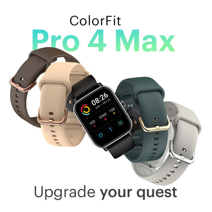 Noise ColorFit Pro 4 Max 1.8" Biggest Display, Bluetooth Calling Smart Watch, Built.in Alexa, 100 Sports Modes, Detection, Health & Productivity Suite (Jet Black) - Unboxify