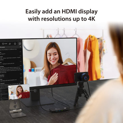 j5create Video Capture Card with PD 60W Pass-Through Charging, Built-in Multi-Function hub, Suitable for Streaming, Live Broadcasting, Video Conference, Teaching, Gaming (JVA01) - Unboxify