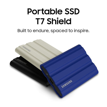 Samsung T7 Shield Portable SSD 2TB USB 3.2 Gen2 External SSD, Beige, Up to 1,050MB/s, Rugged, IP65 Water & Dust Resistant, for Photographers, Content Creators and Gaming, Mac Compatible, MU-PE2T0K