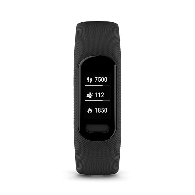 Garmin Vivosmart 5 with OLED Display, Health and Fitness Tracker,SPO2 and 24/7 Heart Rate, Battery Upto 7 Days, Advance Sleep Monitoring and Stress Tracking, 5ATM Water Rating - Black with Large Band - Unboxify