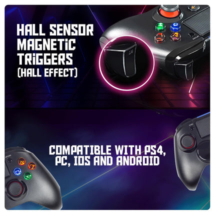 Cosmic Byte Stratos Xenon All in One PS4/iOS/Android/PC Wireless Programmable Gamepad, Magnetic Accurate Triggers, Upgraded Hall Effect Joysticks (Black) - Unboxify