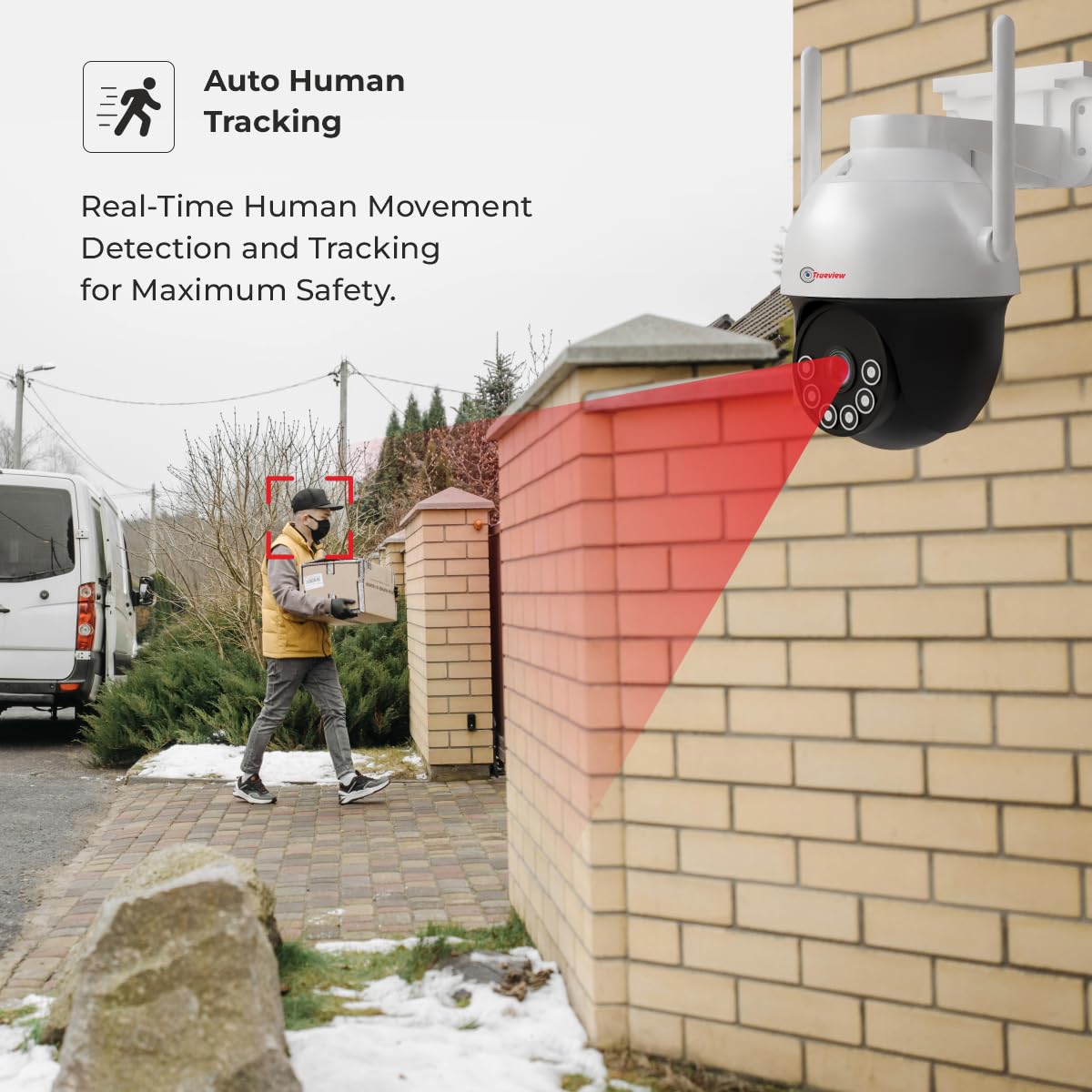 Trueview 3Mp HD 4G SIM Based Pan Tilt CCTV Camera,Outdoor Indoor Wirel ...