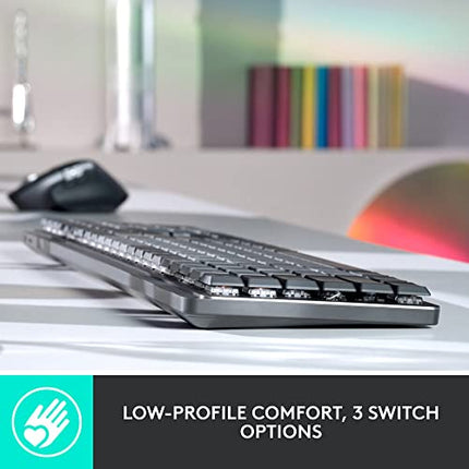 Logitech MX Mechanical Wireless Illuminated Performance Keyboard with Free Adobe Subscription, Linear Switches, Backlit Keys, Bluetooth, USB-C - Unboxify