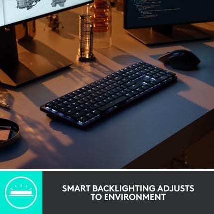 Logitech MX Mechanical Wireless Illuminated Performance Keyboard with Free Adobe Subscription, Linear Switches, Backlit Keys, Bluetooth, USB-C - Unboxify