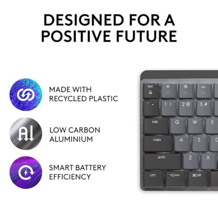 Logitech MX Mechanical Wireless Illuminated Performance Keyboard with Free Adobe Subscription, Linear Switches, Backlit Keys, Bluetooth, USB-C - Unboxify