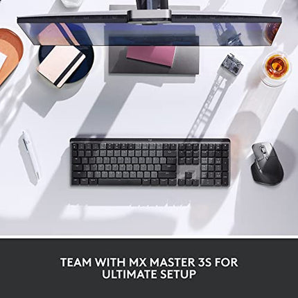 Logitech MX Mechanical Wireless Illuminated Performance Keyboard with Free Adobe Subscription, Linear Switches, Backlit Keys, Bluetooth, USB-C - Unboxify