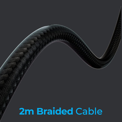 Zebronics Jet PRO Premium Wired Gaming On Ear Headphone with LED for Headband + earcups, 40mm Neodymium Drivers, 2 Meter Braided Cable, with mic, Suspension Design, 3.5mm + USB Connector (Black, Blue) - Unboxify
