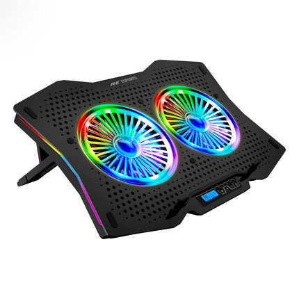 Ant Esports NC280 RGB Gaming Notebook Cooler, 10" - 17" + Gaming Laptop Cooling Pad for PC + USB Powered Fan + Very Stable and Silent + Compatible Mac and PS5/PS4 - New 2022