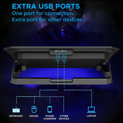 Ant Esports NC210 Gaming Laptop RGB Cooling Pad, 6 Quite Cooling Fans, Dual USB Ports, 5 Height Adjustable, Ergonomic Stand for 10″–15.6″ Laptops – High Airflow Speed Function Notebook Cooler