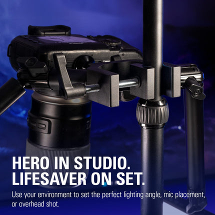 Elgato Heavy Clamp – Professional Mount with Ball Head and 4x 1/4 inch holes, Ultra Secure and Durable, Mount on Desks, Shelves, Poles, perfect for Cameras, Lights, Flash, and more