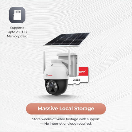 Trueview Wireless 4G Cellular Sim 4Mp Solar Powered CCTV Security Camera with 1080p Solar Panel | Surveillance for Agriculture | Remote Area | Construction Site | Garden (4MP Solar Mini PTZ) - Unboxify