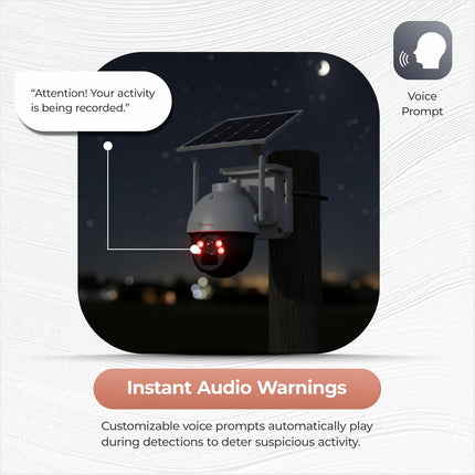 Trueview Wireless 4G Cellular Sim 4Mp Solar Powered CCTV Security Camera with 1080p Solar Panel | Surveillance for Agriculture | Remote Area | Construction Site | Garden (4MP Solar Mini PTZ) - Unboxify