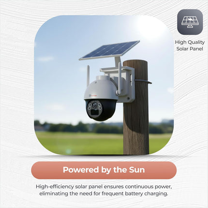 Trueview Wireless 4G Cellular Sim 4Mp Solar Powered CCTV Security Camera with 1080p Solar Panel | Surveillance for Agriculture | Remote Area | Construction Site | Garden (4MP Solar Mini PTZ) - Unboxify