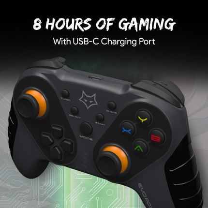 EvoFox Elite Ops Wireless Gamepad for Google TV and Android TV | 8+ Hours of Play Time | Zero Lag Connectivity Upto 12 Feet | USB Extender for TV Included