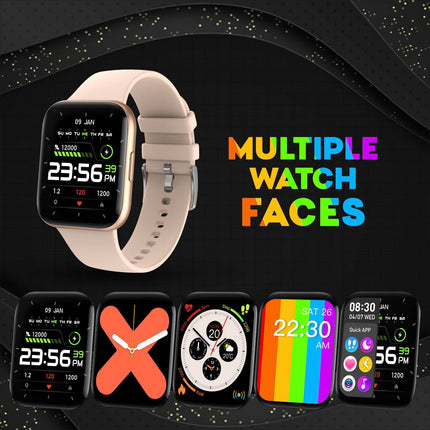 Maxx SX25 Ace Smartwatch - 1.69" Display, Bluetooth, 100+ Sports Modes, Health Suite, Voice Assistance, Includes 2 Bonus Straps (Rose Glod) - Unboxify
