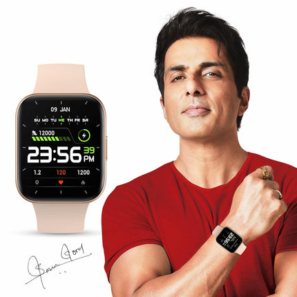 Maxx SX25 Ace Smartwatch - 1.69" Display, Bluetooth, 100+ Sports Modes, Health Suite, Voice Assistance, Includes 2 Bonus Straps (Rose Glod) - Unboxify