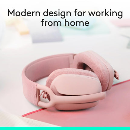Logitech Zone Vibe 100 Lightweight Wireless Over-Ear Headphones with Noise-Cancelling Microphone, Advanced Multipoint Bluetooth Headset, Works with Teams, Google Meet, Zoom, Mac/PC