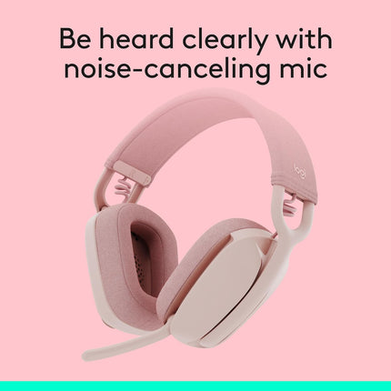 Logitech Zone Vibe 100 Lightweight Wireless Over-Ear Headphones with Noise-Cancelling Microphone, Advanced Multipoint Bluetooth Headset, Works with Teams, Google Meet, Zoom, Mac/PC