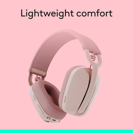 Logitech Zone Vibe 100 Lightweight Wireless Over-Ear Headphones with Noise-Cancelling Microphone, Advanced Multipoint Bluetooth Headset, Works with Teams, Google Meet, Zoom, Mac/PC