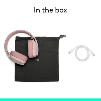 Logitech Zone Vibe 100 Lightweight Wireless Over-Ear Headphones with Noise-Cancelling Microphone, Advanced Multipoint Bluetooth Headset, Works with Teams, Google Meet, Zoom, Mac/PC