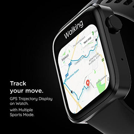 Pebble Newly Launched Cosmos Prime Bluetooth Calling Smart Watch, Largest 1.91" Bezel-Less Edge-to-Edge Display, 600 Nits Brightness, Sleek Metallic Body, Wireless Charging, Health Suite (Jet Black)