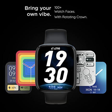 Pebble Newly Launched Cosmos Prime Bluetooth Calling Smart Watch, Largest 1.91" Bezel-Less Edge-to-Edge Display, 600 Nits Brightness, Sleek Metallic Body, Wireless Charging, Health Suite (Jet Black)
